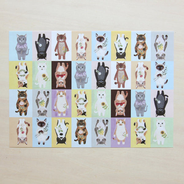 4Legs Wrapping Paper: Cats in a Picture Book (Color Block Version)
