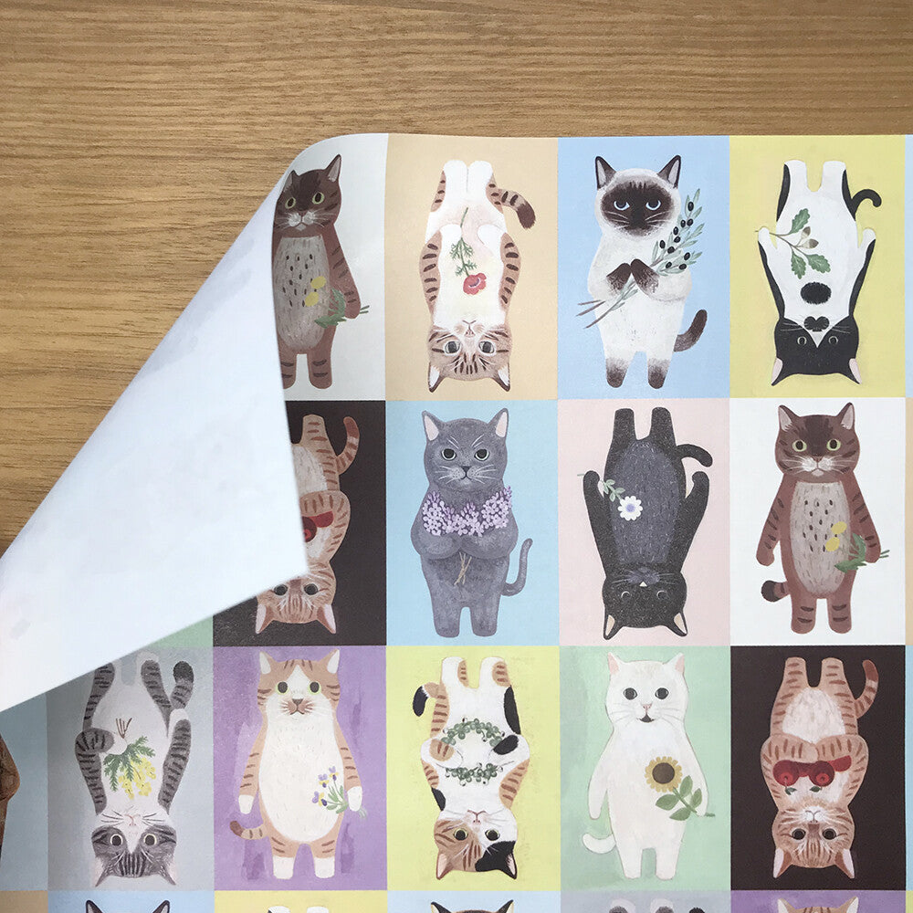 4Legs Wrapping Paper: Cats in a Picture Book (Color Block Version)