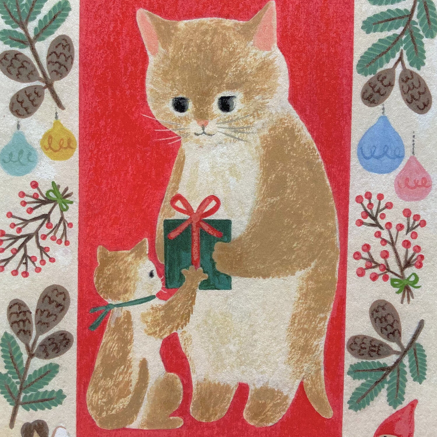 4Legs Postcard: Christmas Gift Giving Cat