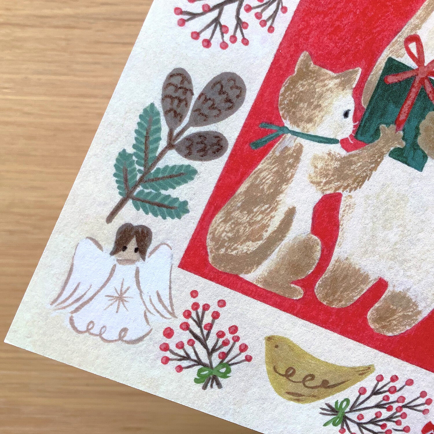 4Legs Postcard: Christmas Gift Giving Cat