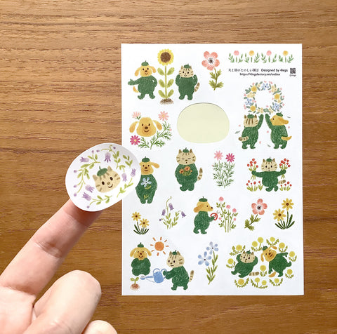 4Legs Sticker Sheet: Gardening Cats and Dogs