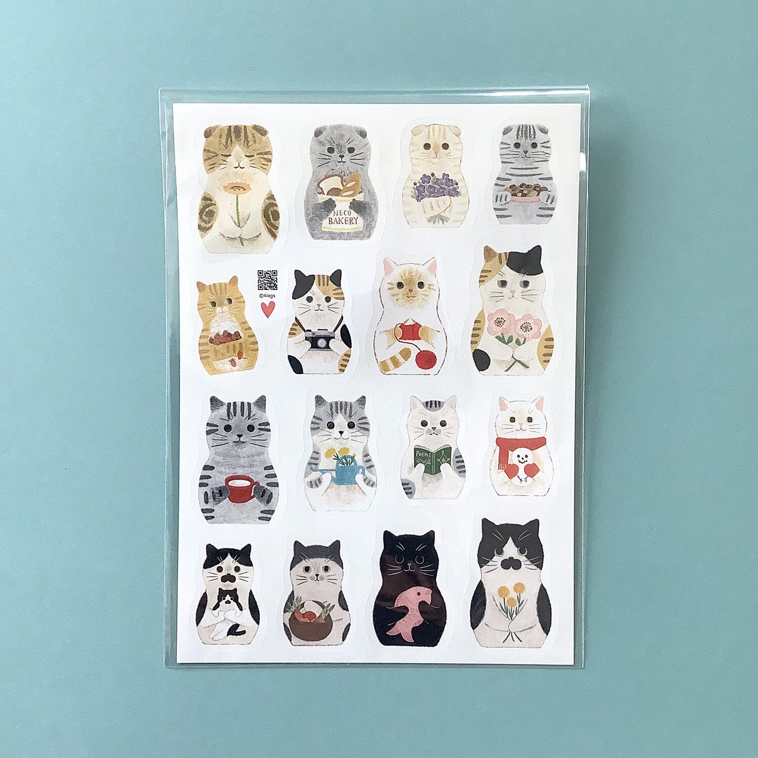 4Legs Sticker Sheet: Matryoshka Cats