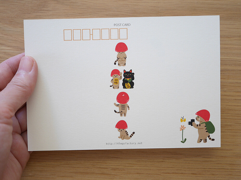 4Legs Postcard: Mushroom Cat