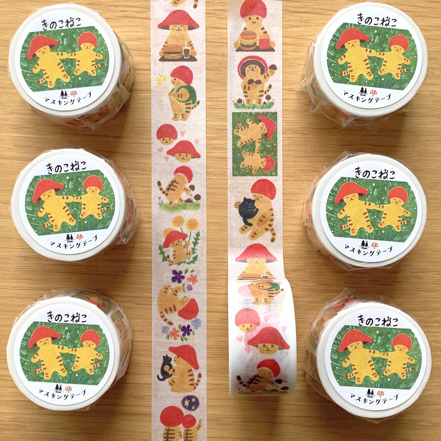 4Legs Washi Tape: Mushroom Cat 2