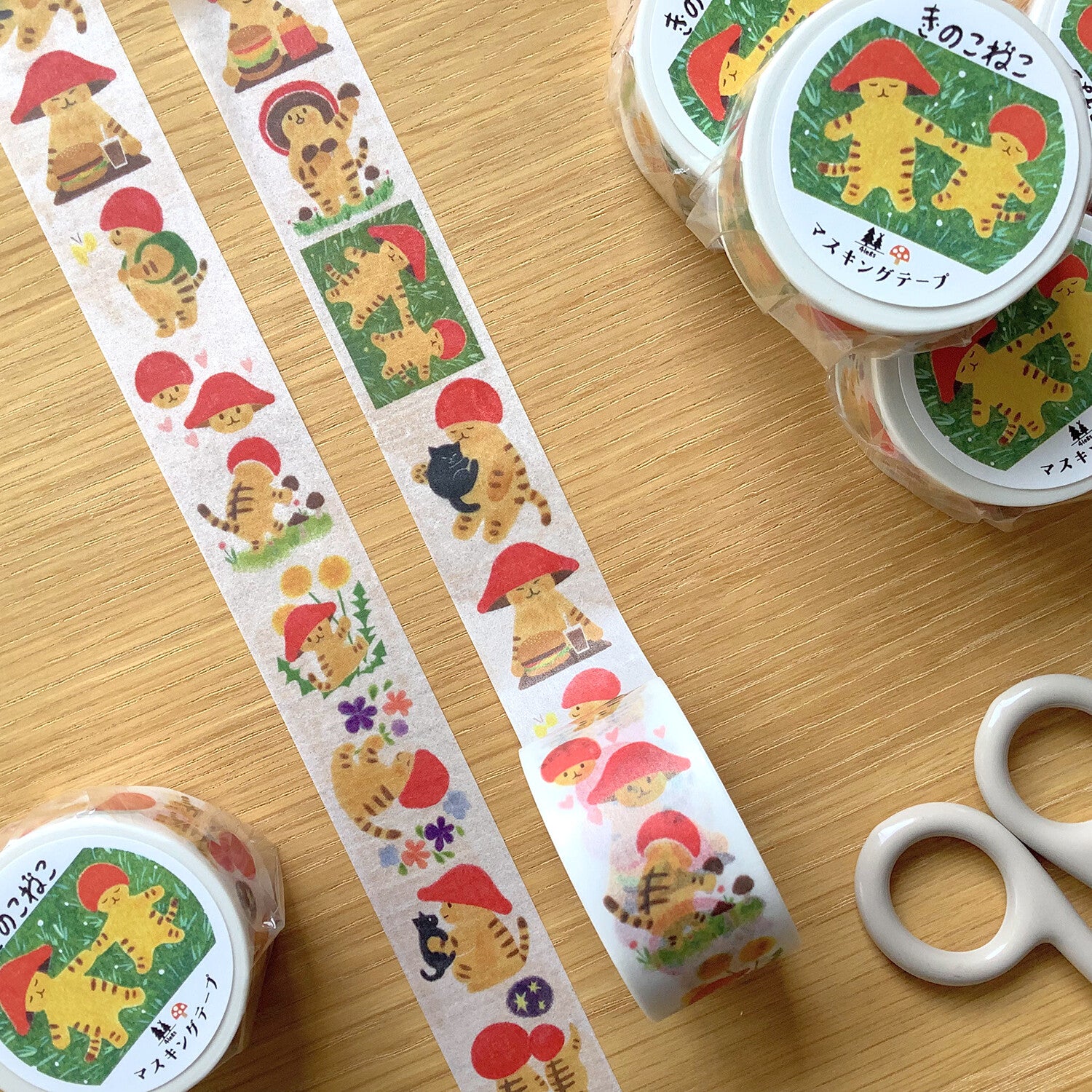 4Legs Washi Tape: Mushroom Cat 2