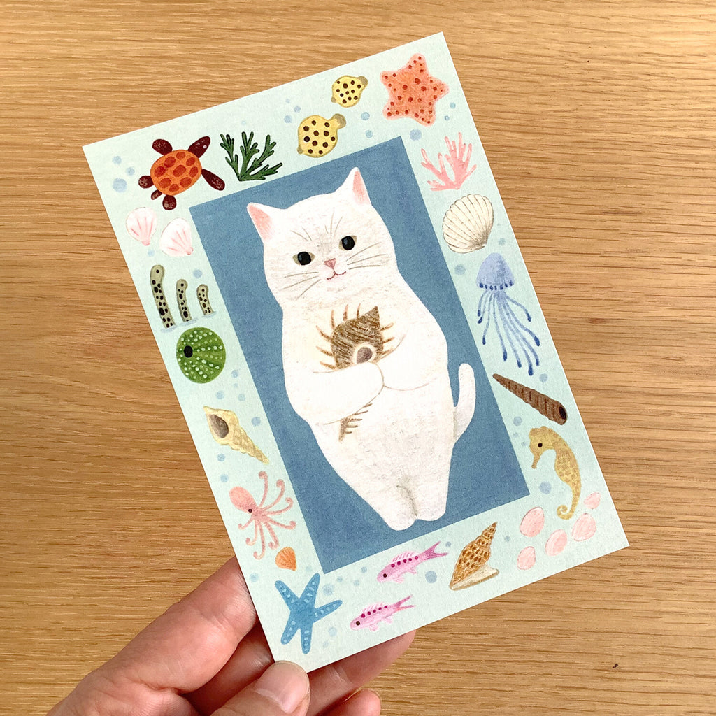 4Legs Postcard: White Cat