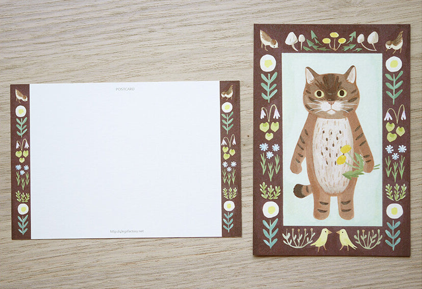 4Legs Postcard: Tabby Tiger Cat