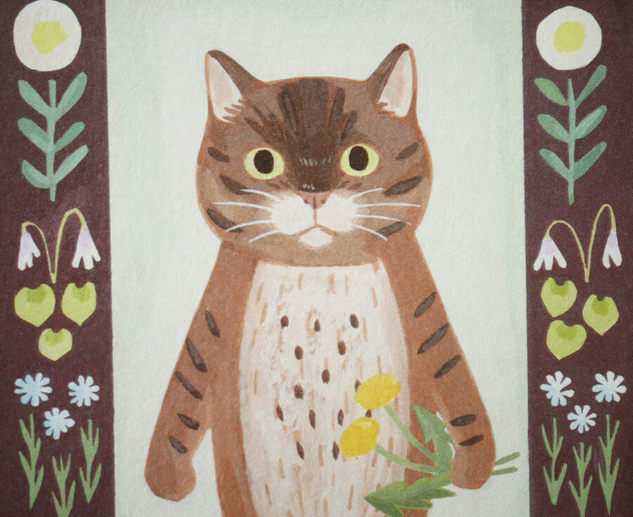 4Legs Postcard: Tabby Tiger Cat
