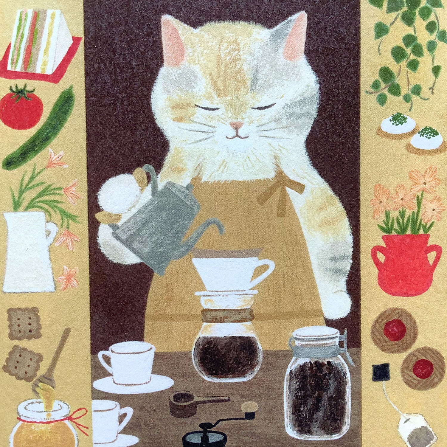 4Legs Postcard: Tortoiseshell Cat Cafe