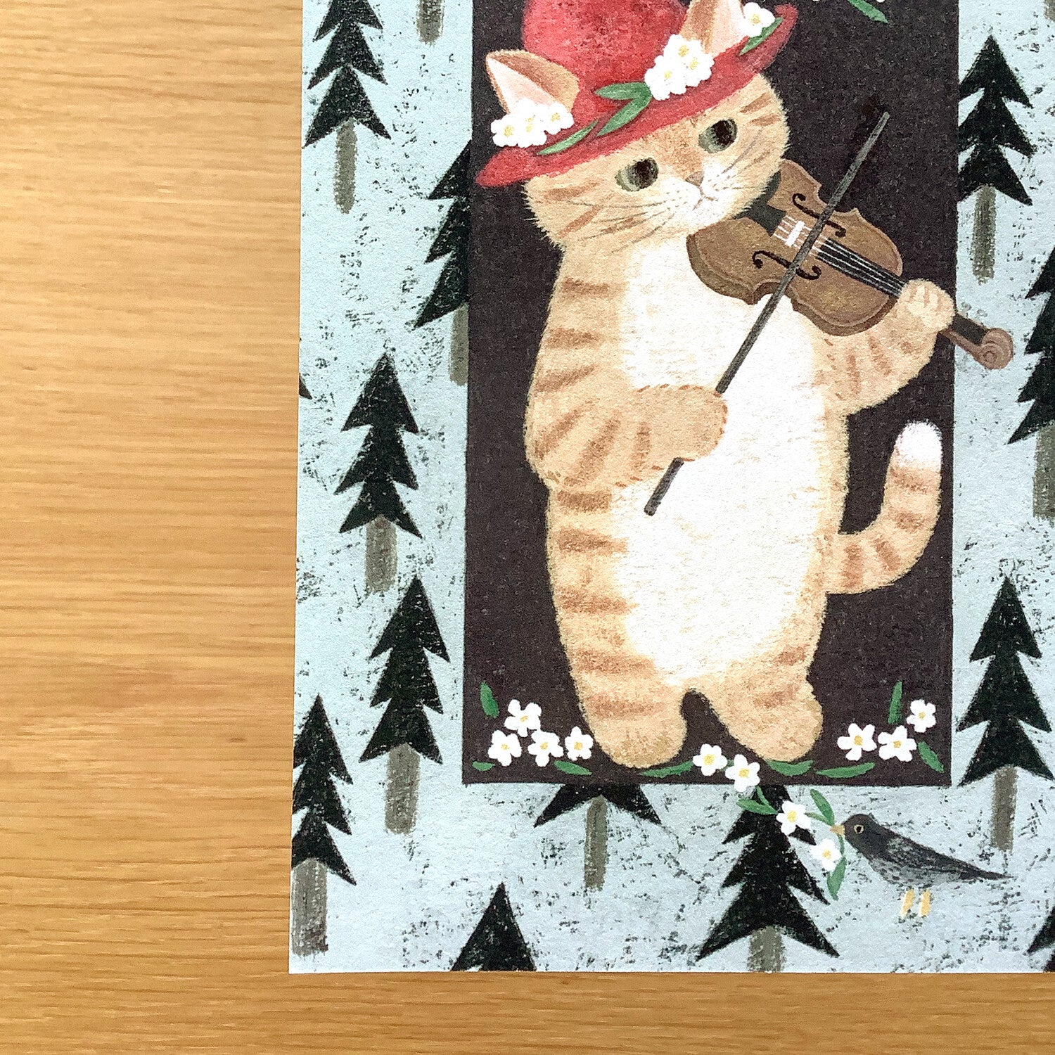 4Legs Postcard: Violin Cat