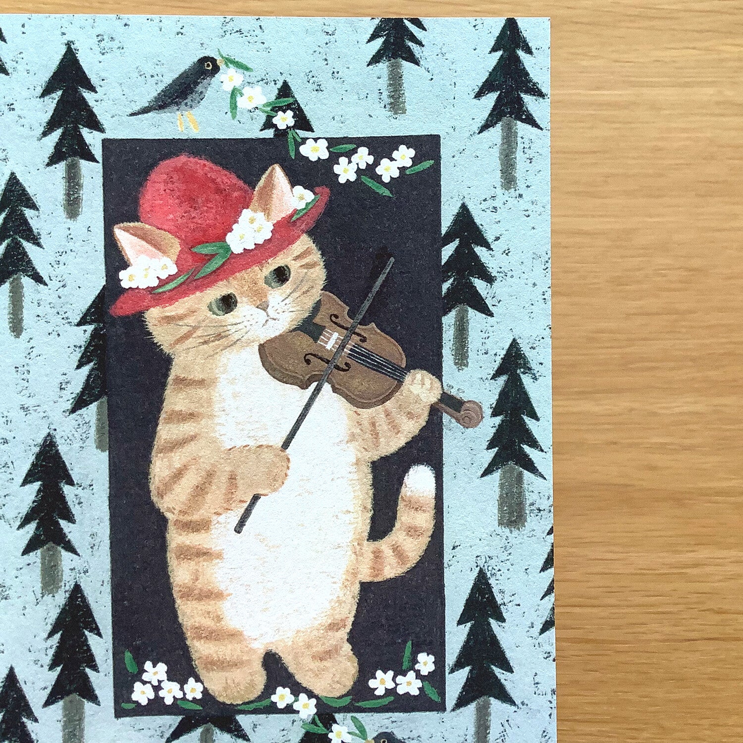 4Legs Postcard: Violin Cat
