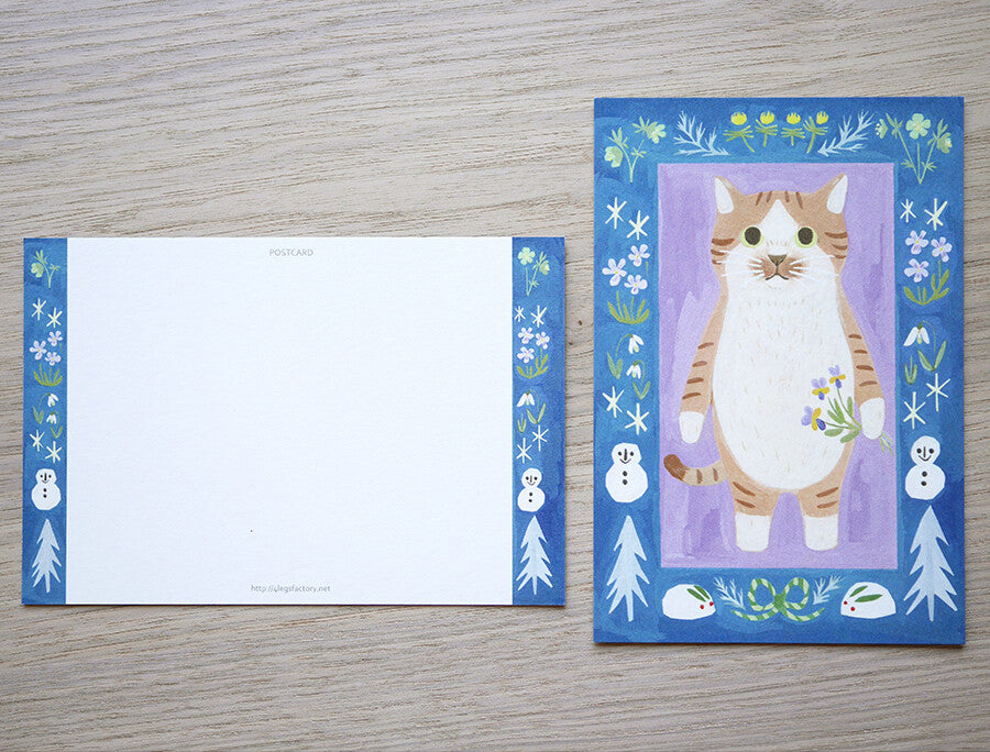 4Legs Postcard: Orange Cat with White Socks
