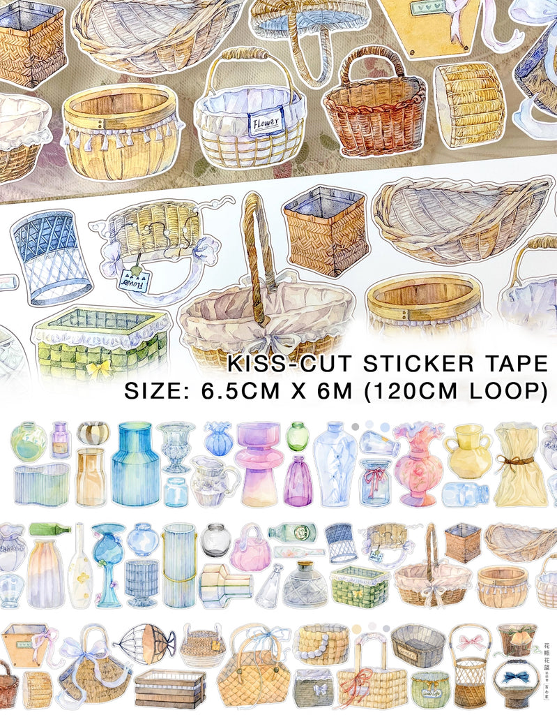 BCJ Sticker Tape: Flower Vase and Basket