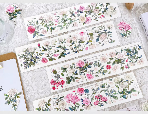 BCJ Masking Tape: White Roses
