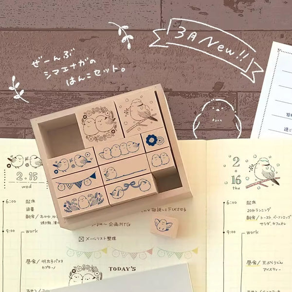 Beverly Little Birds Rubber Stamps Set