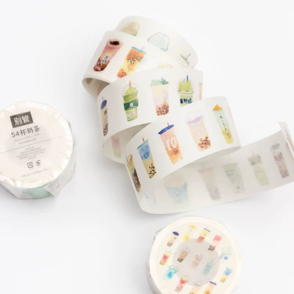 Bieguan Washi Tape: 54 Cups of Milk Tea