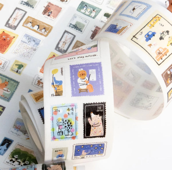 Bieguan Washi Tape: Animal Stamps
