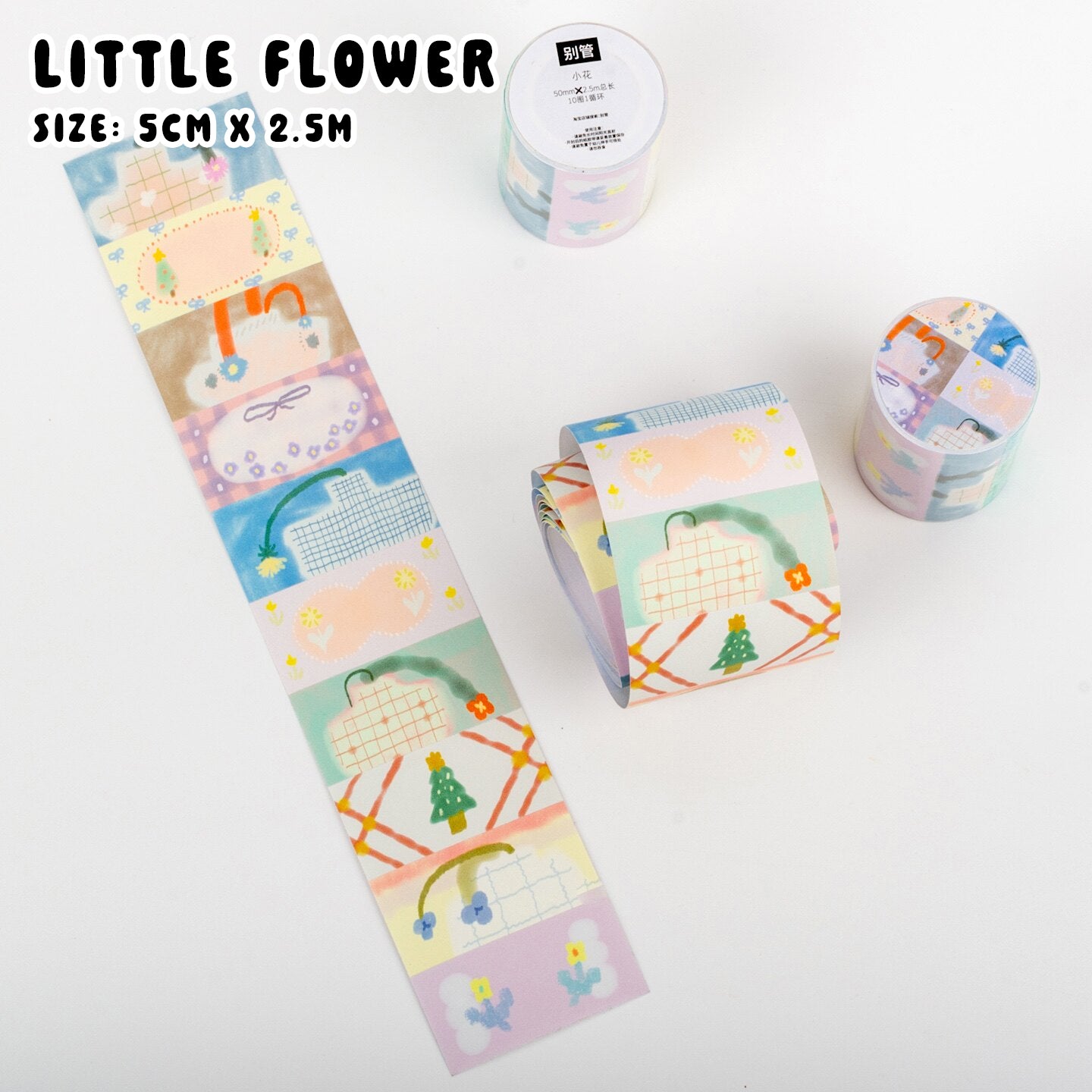 Bieguan Sticker Tape: Days of the Week and Little Flower