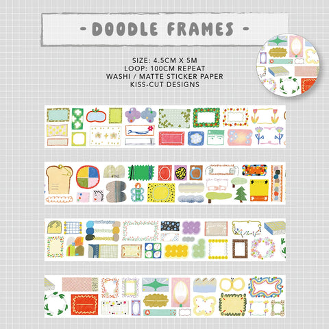 Bieguan Sticker Tape: Doodle Frames