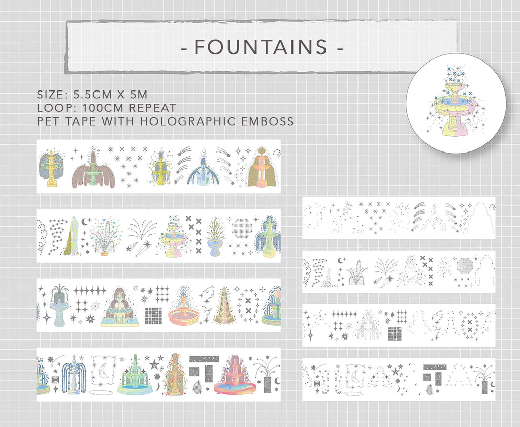 Bieguan Masking Tape: Fountains