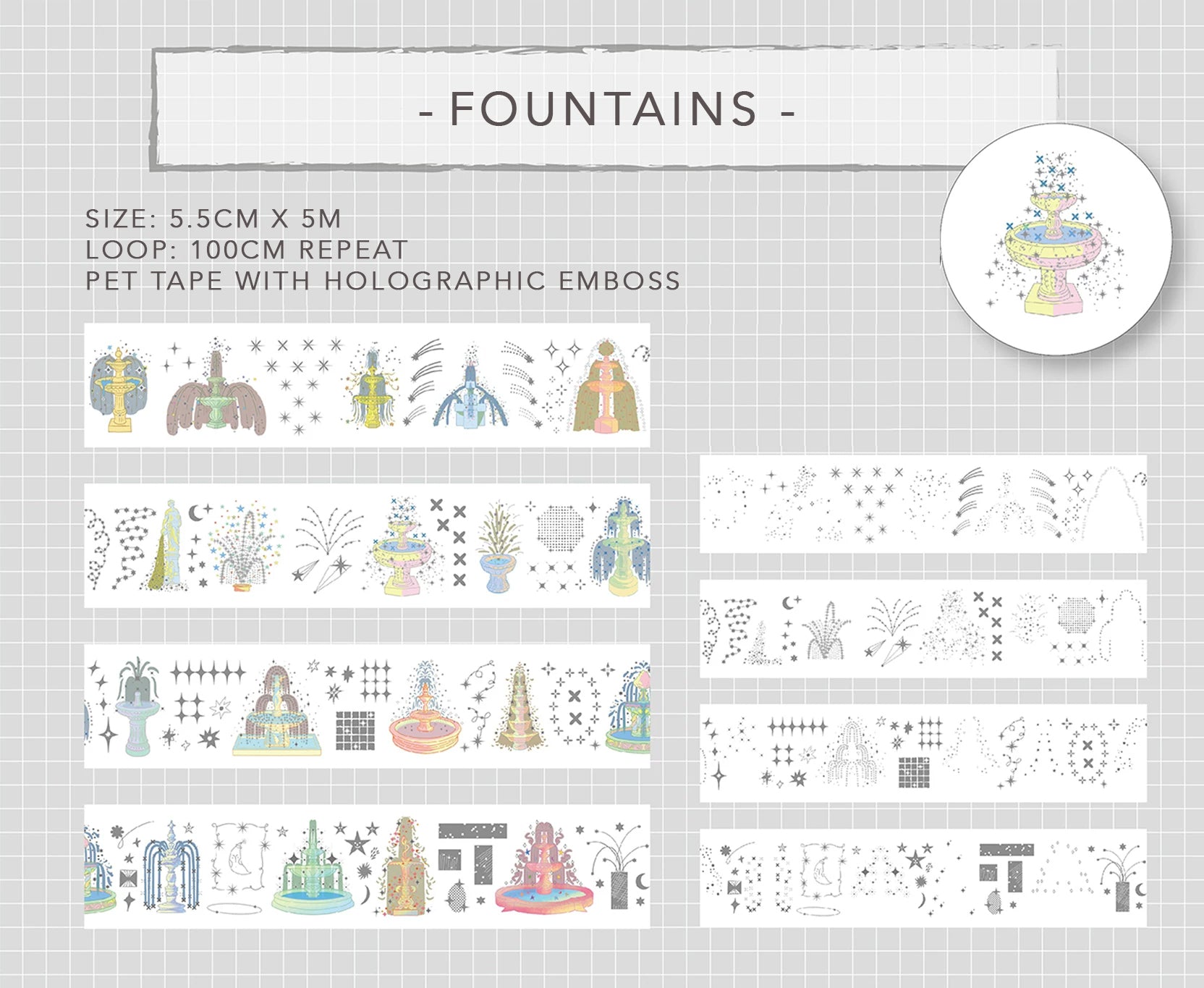 Bieguan Masking Tape: Fountains