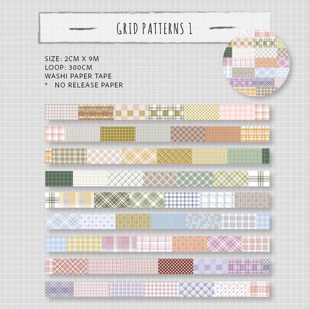 Bieguan Washi Tape: Grid Patterns 1