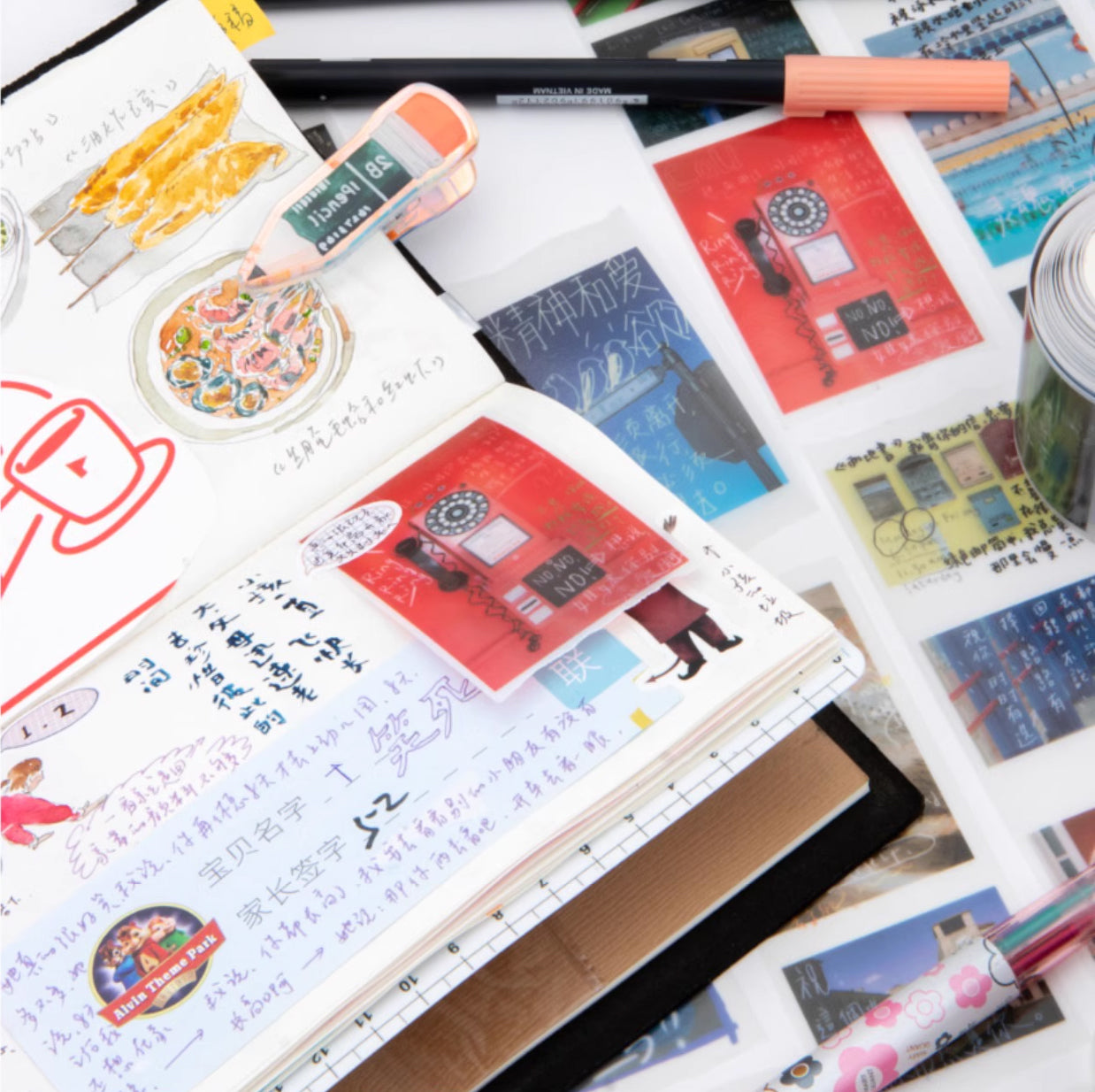 Bieguan Washi Tape: Handwritten Notes 2025