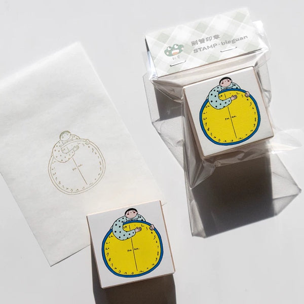 Bieguan Rubber Stamp: Hug the Clock
