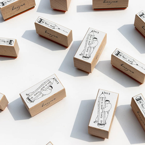 Bieguan Rubber Stamp: Hug the Pencil & Pencil Nub