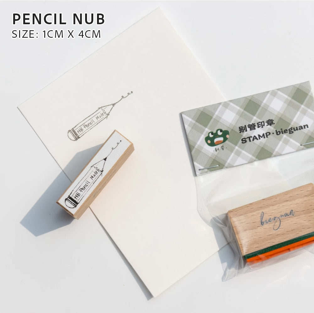 Bieguan Rubber Stamp: Hug the Pencil & Pencil Nub