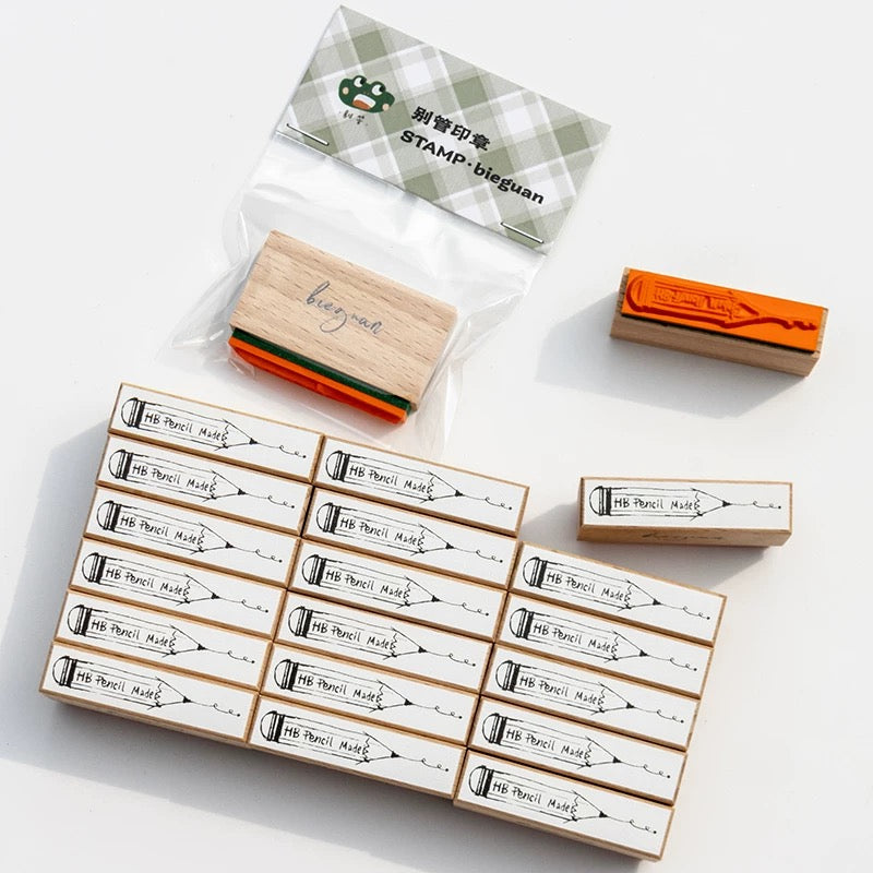 Bieguan Rubber Stamp: Hug the Pencil & Pencil Nub