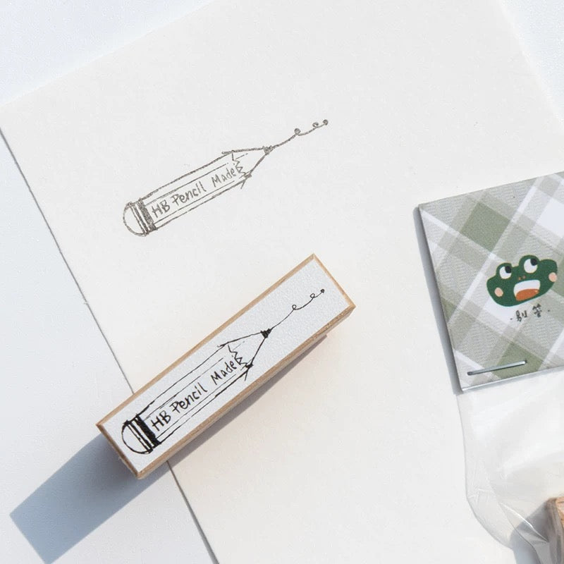 Bieguan Rubber Stamp: Hug the Pencil & Pencil Nub