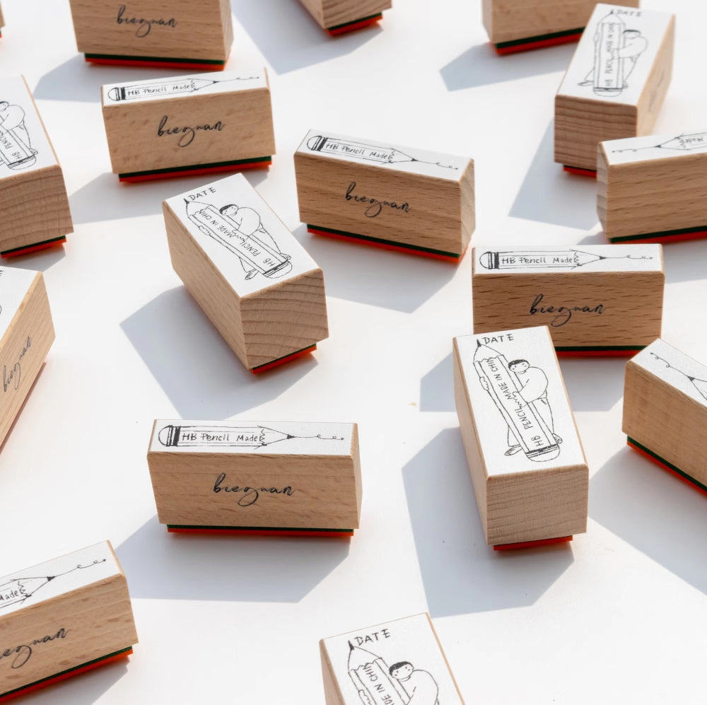 Bieguan Rubber Stamp: Hug the Pencil & Pencil Nub
