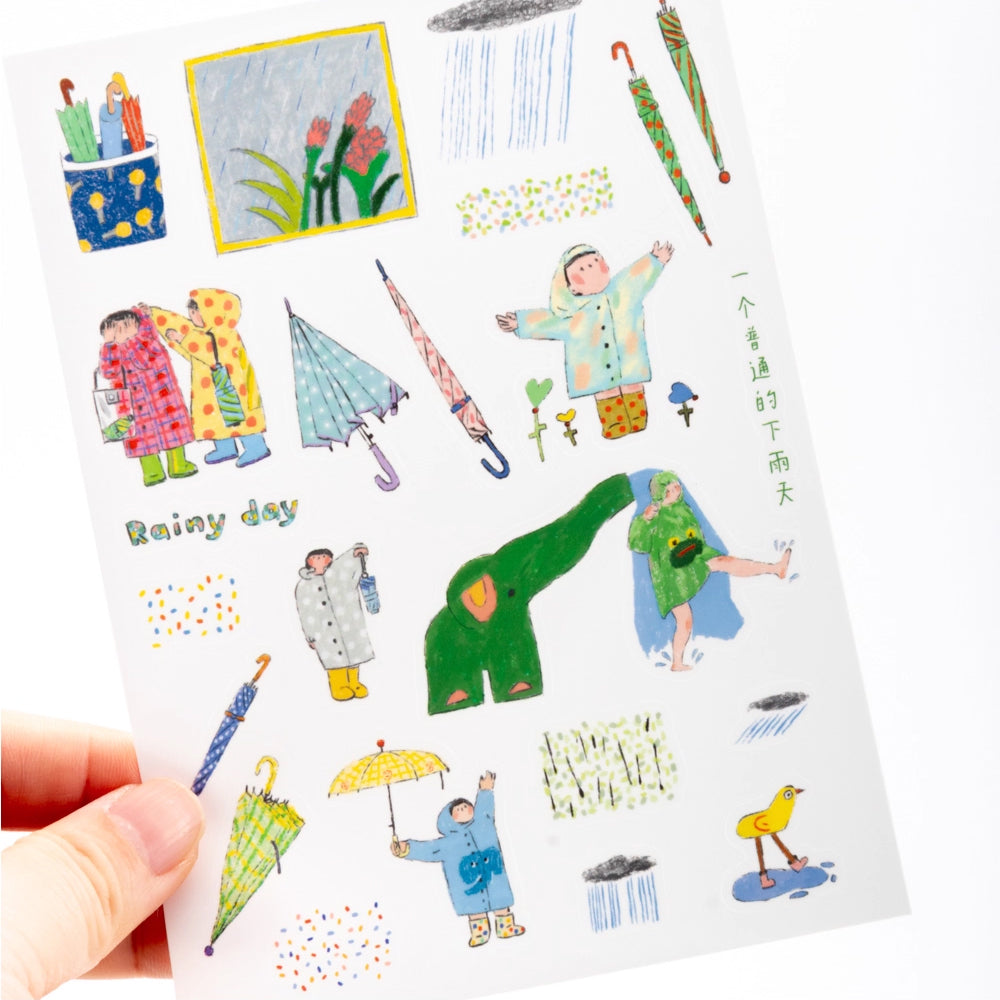 Bieguan Sticker Sheet: Rainy Day