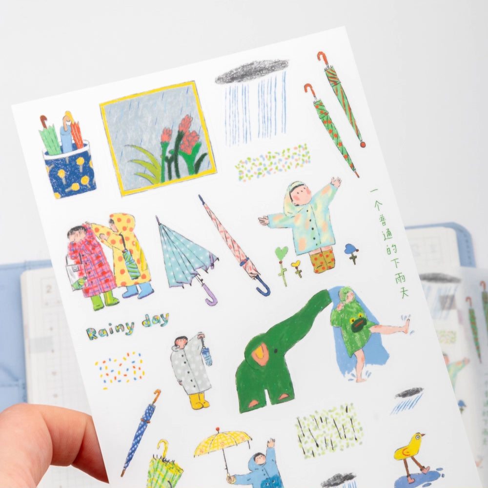 Bieguan Sticker Sheet: Rainy Day