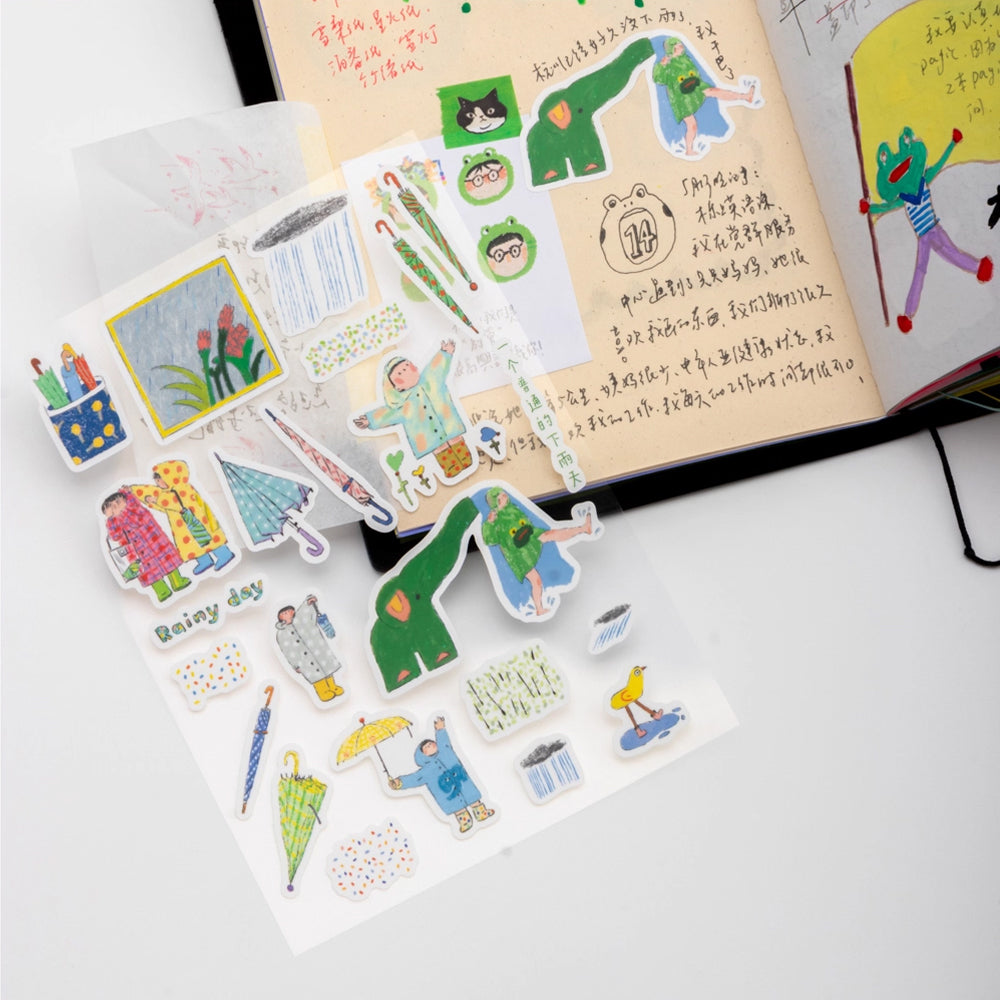 Bieguan Sticker Sheet: Rainy Day