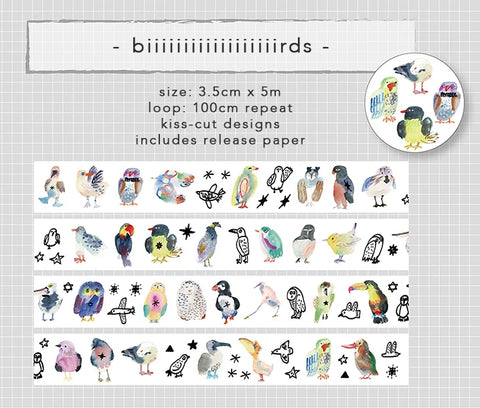 Bieguan Masking Tape: Biiiiirds