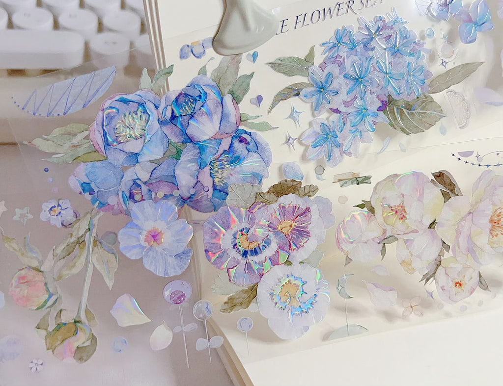 Candy Gem Masking Tape: Blue Flower Sea