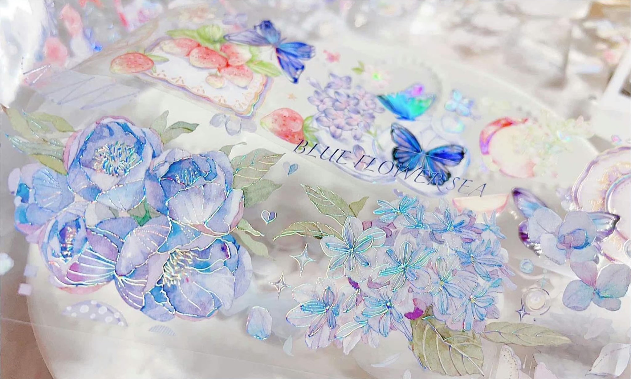 Candy Gem Masking Tape: Blue Flower Sea