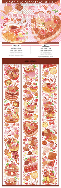 Cat Knows All Masking Tape: Valentine Bear