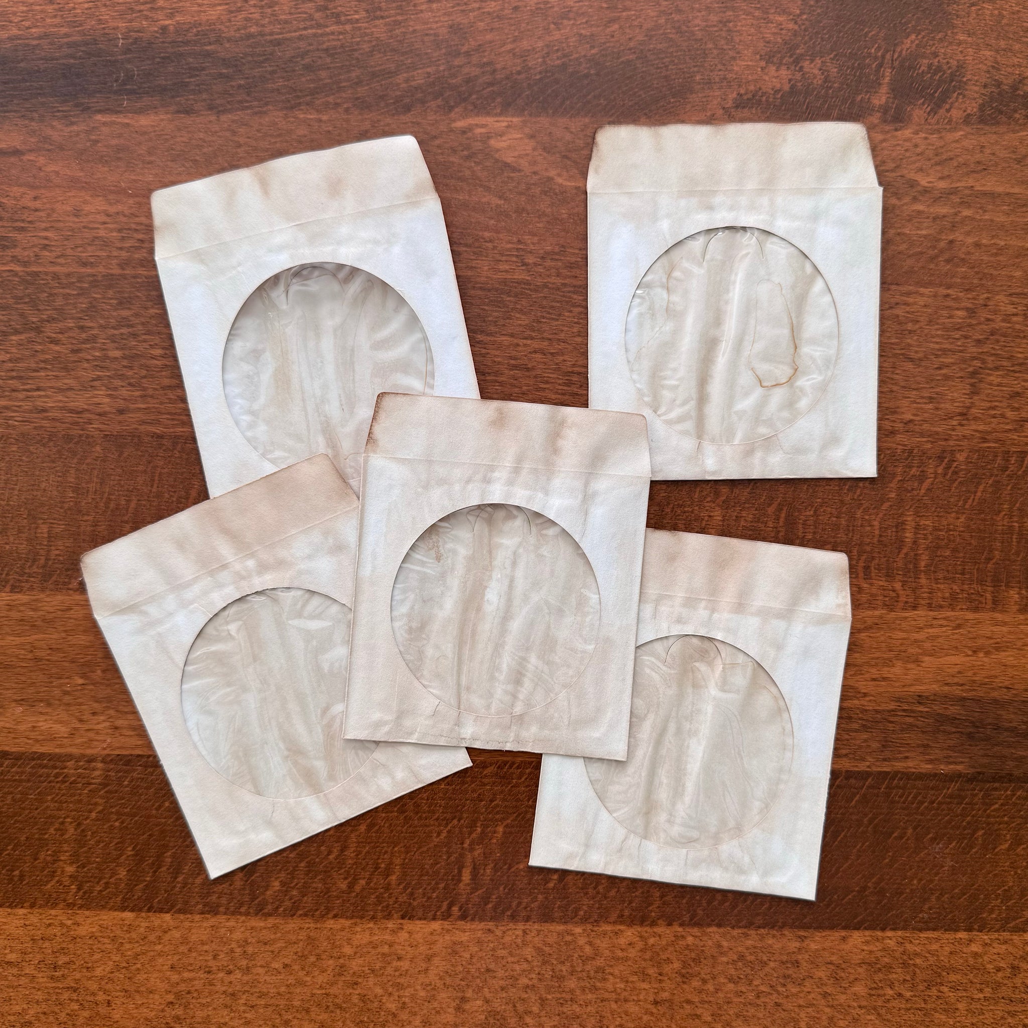 Coffee Dyed Mini Window Envelopes