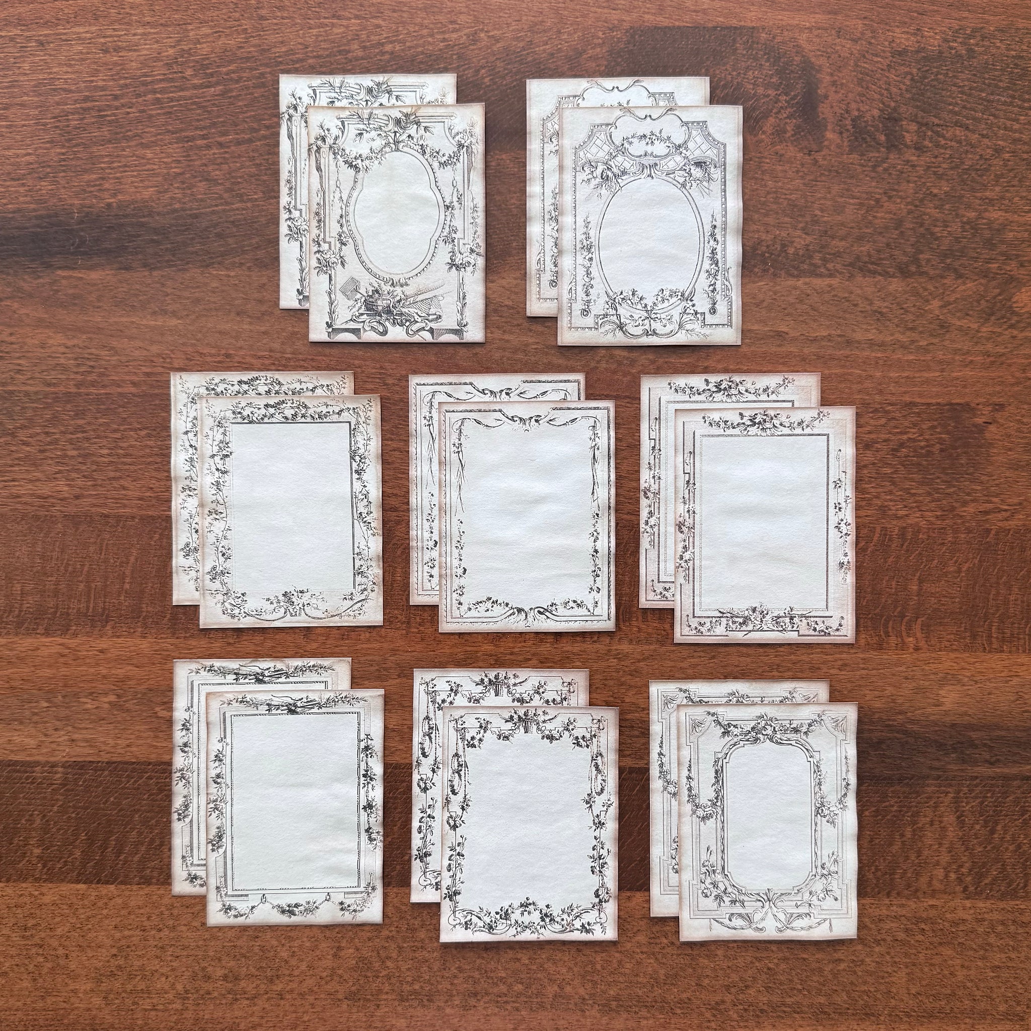 Coffee Dyed Ornate Frames Memo Paper