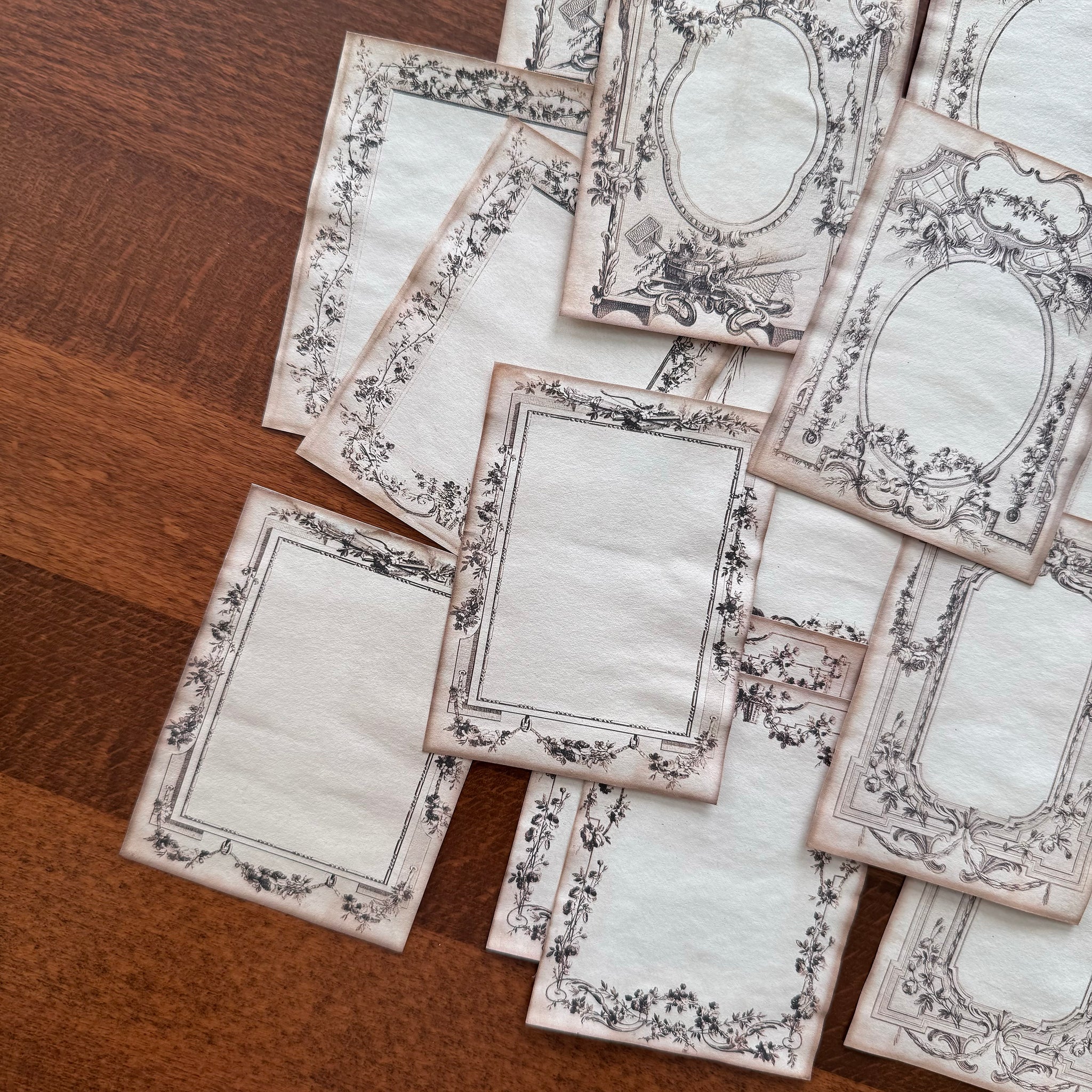 Coffee Dyed Ornate Frames Memo Paper