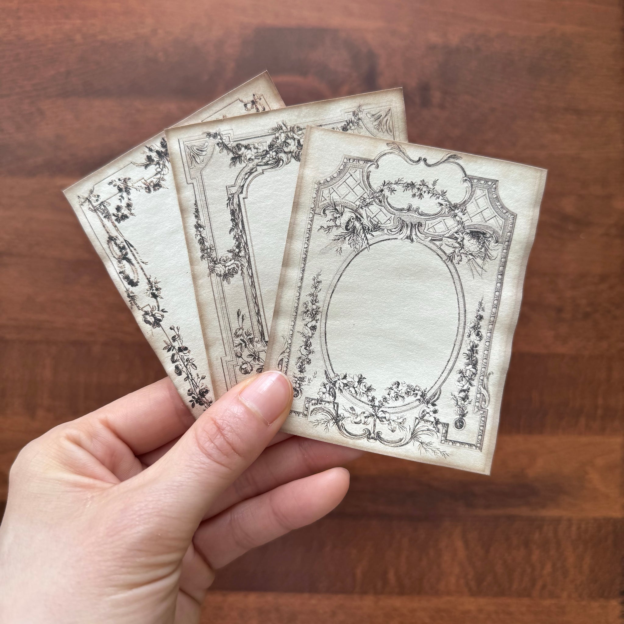 Coffee Dyed Ornate Frames Memo Paper