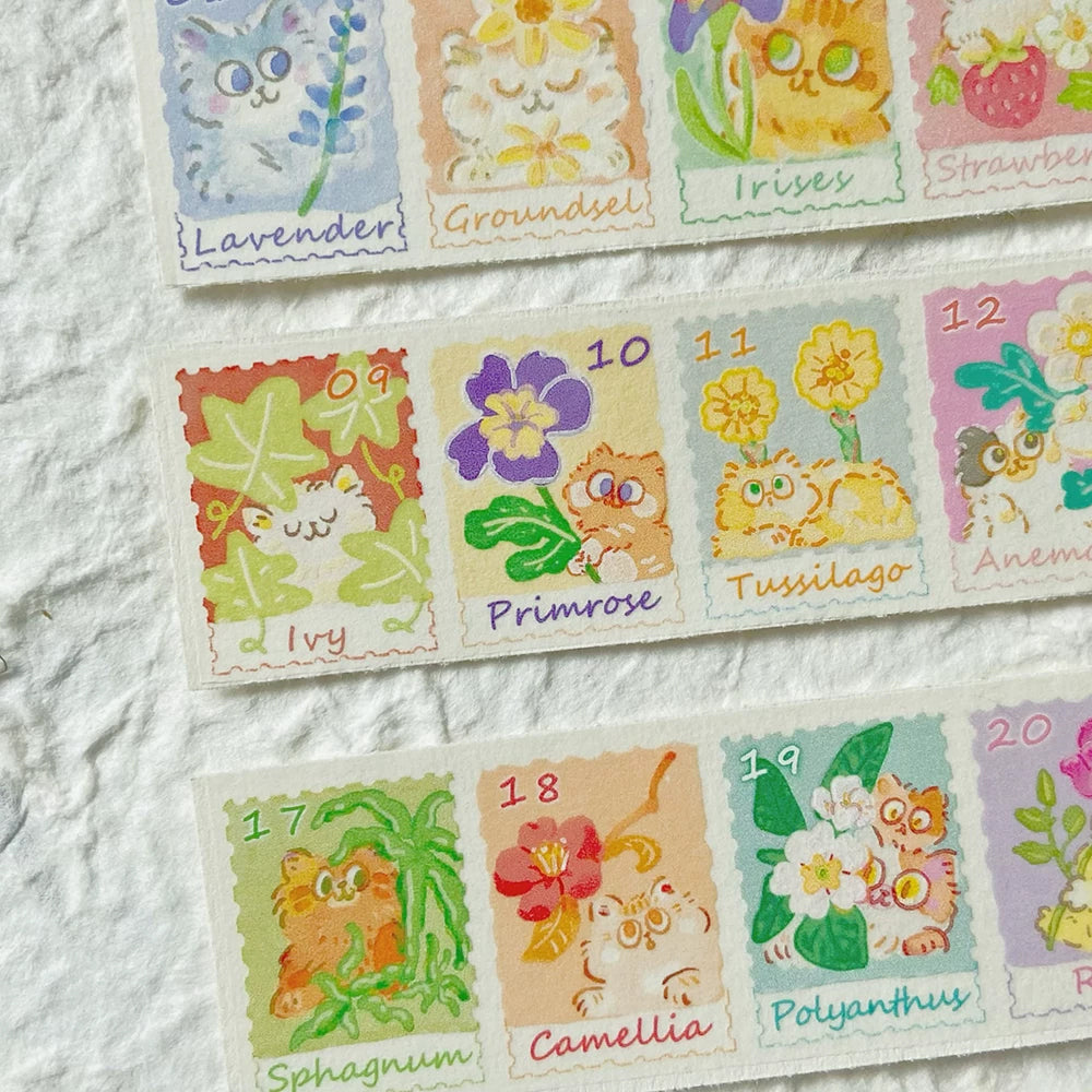 Cow Cat Washi Tape: Cats and Flowers Calendar