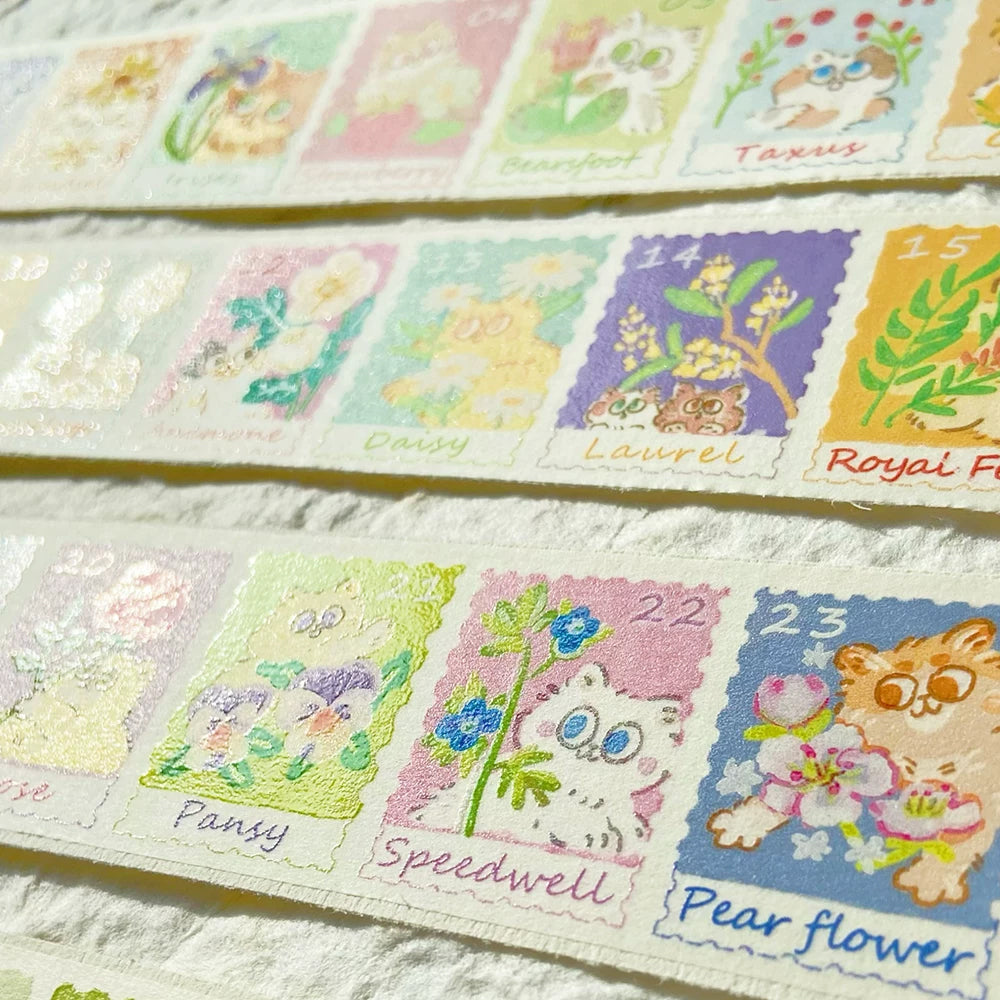 Cow Cat Washi Tape: Cats and Flowers Calendar
