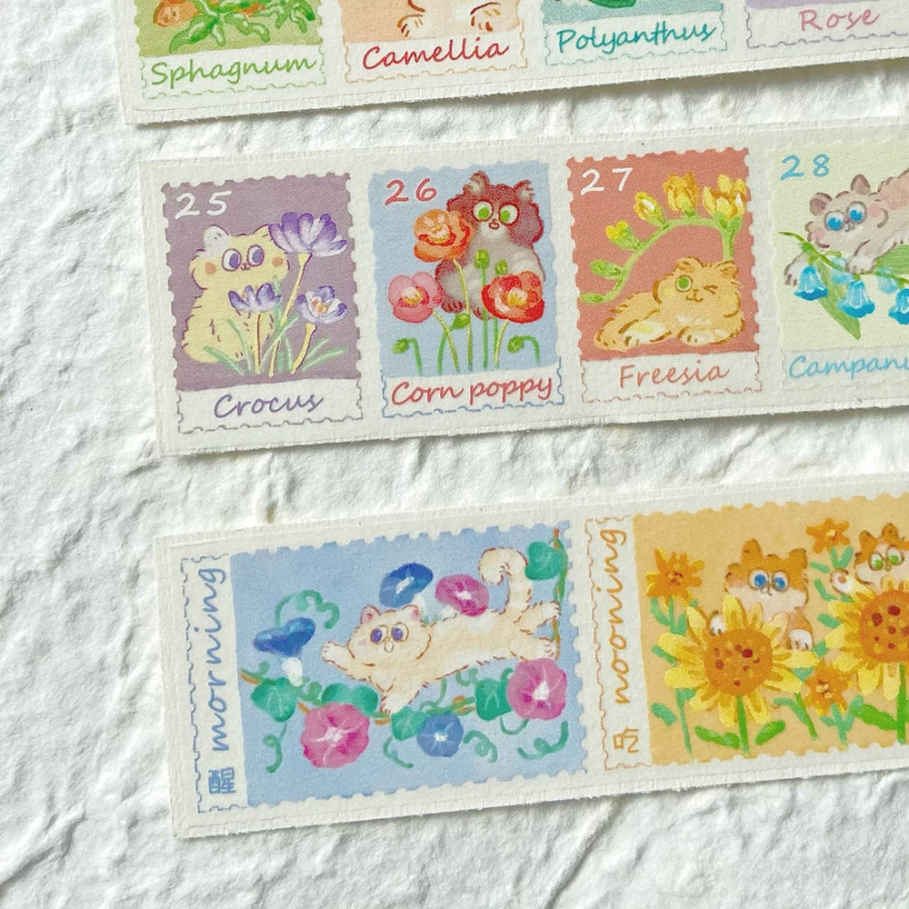 Cow Cat Washi Tape: Cats and Flowers Calendar