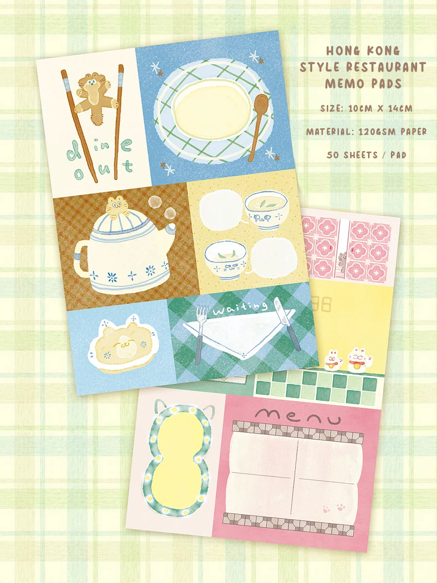 Cow Cat Memo Pad: Hong Kong Style Restaurant