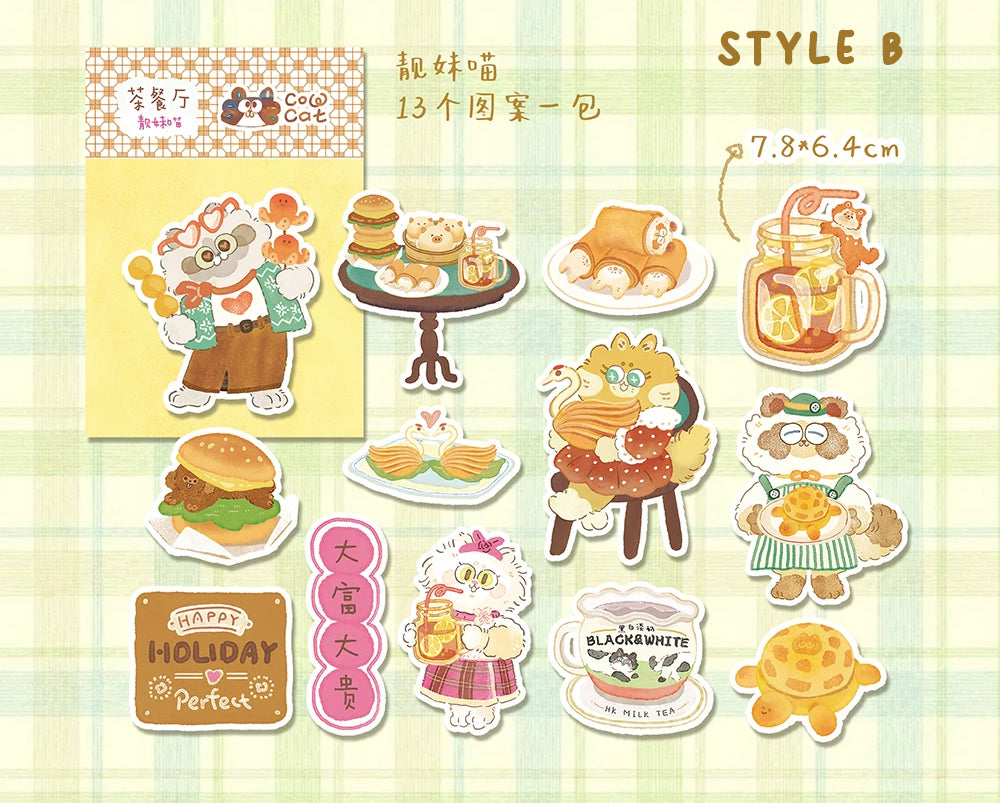 Cow Cat Sticker Pack: Hong Kong Style Restaurant