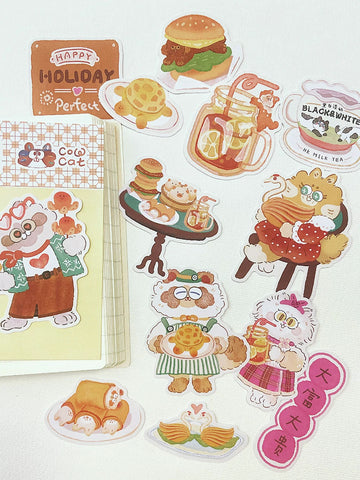 Cow Cat Sticker Pack: Hong Kong Style Restaurant